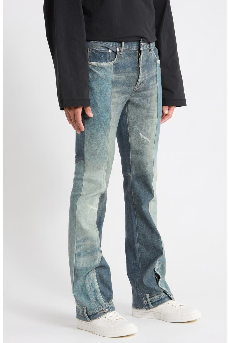 Upside Down Flare Jeans, Alternate, color, BLUE MULTI