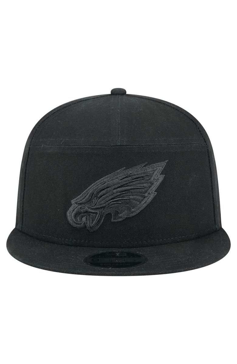 New Era Men's New Era Black Philadelphia Eagles Adventure Canvas Split Panel 9FIFTY Snapback Hat, Alternate, color, 