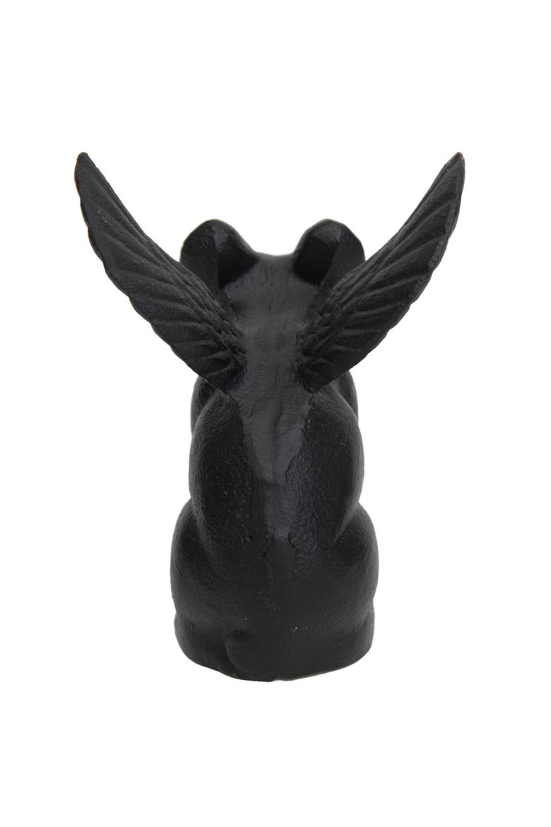 Flying Pig Black Cast Iron Figurine, Alternate, color, Black