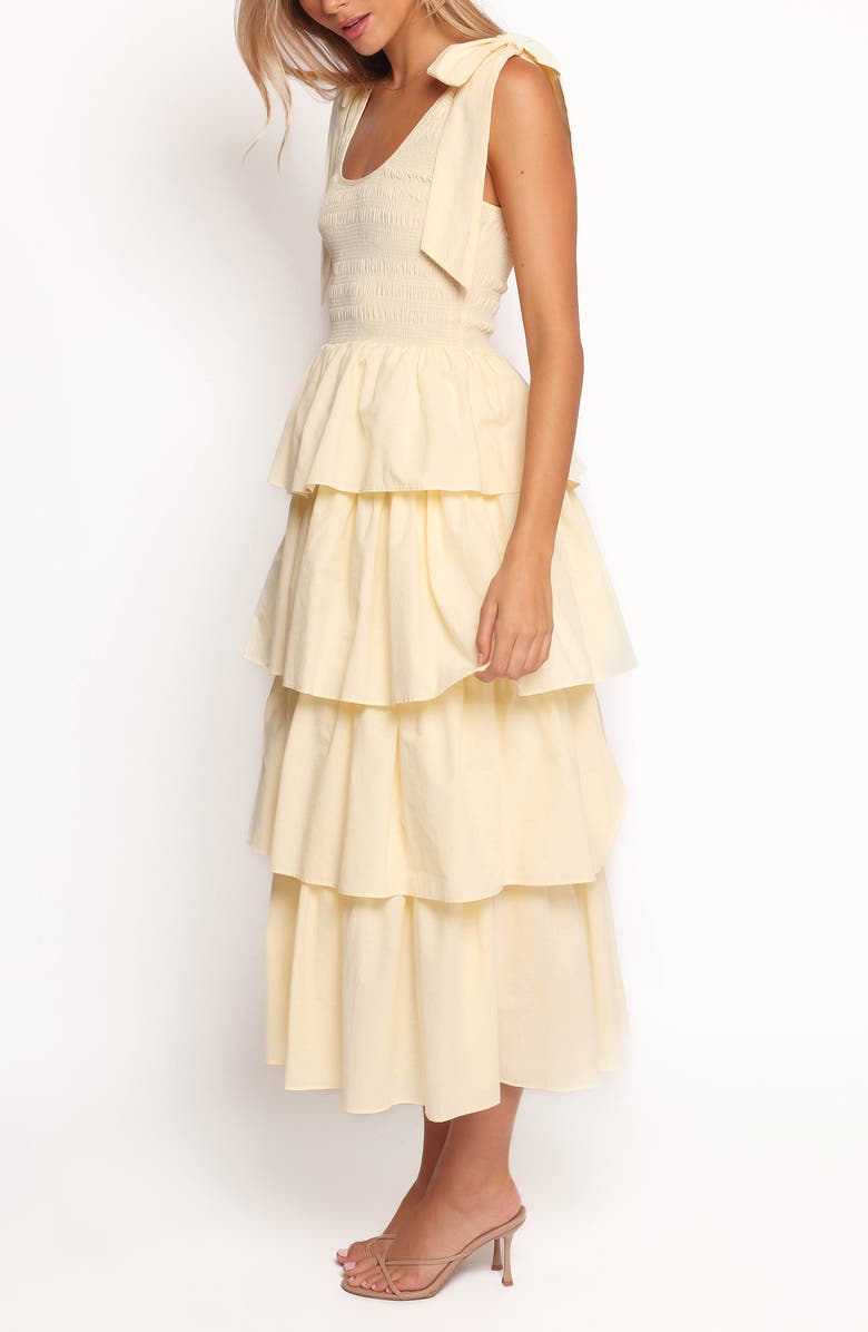 Petal & Pup Raphael Tiered Cotton Maxi Sundress, Alternate, color, Yellow