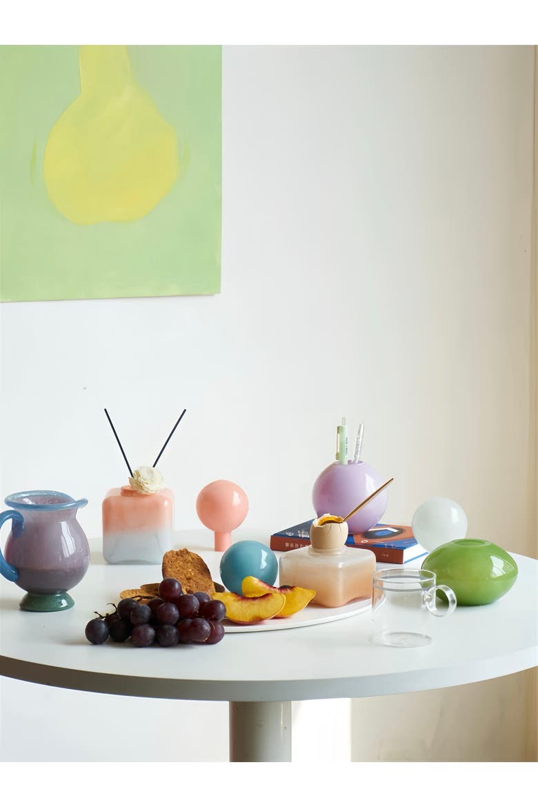 Handblown Bonbon Decorative Jar Dopamine Decor Whimsical Diffuser Bottles, Alternate, color, Mint & Citrus Gelato