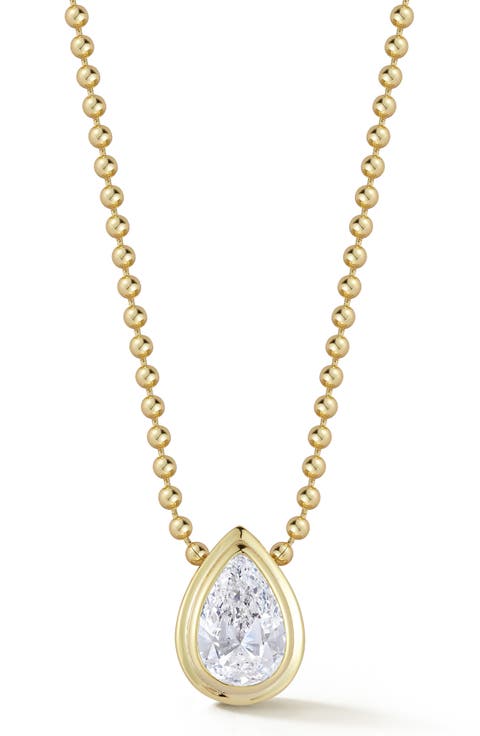 Pear Cut Moissanite Pendant Necklace