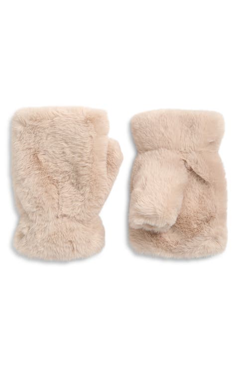 Faux Fur Fingerless Mittens
