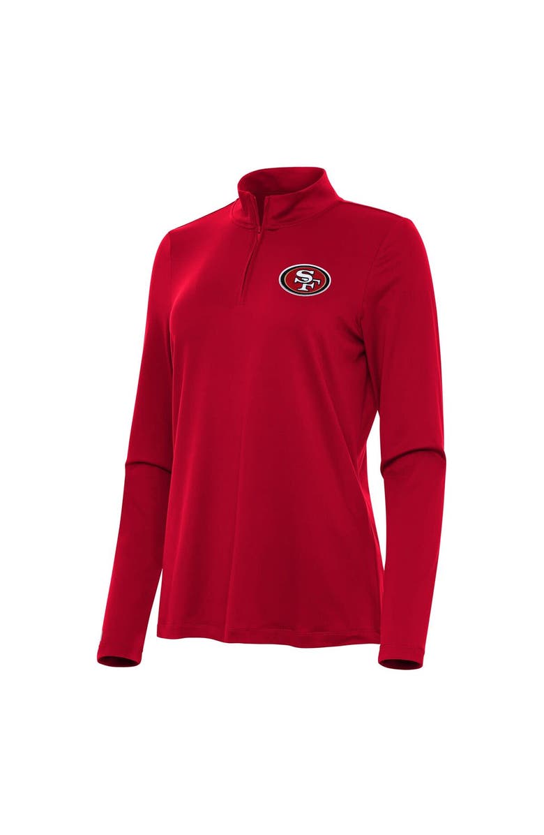 ANTIGUA Women's Antigua  Scarlet San Francisco 49ers Reprocess Quarter-Zip Top, Alternate, color, Scarlet