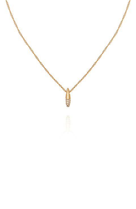 Crystal Pendant Chain Necklace
