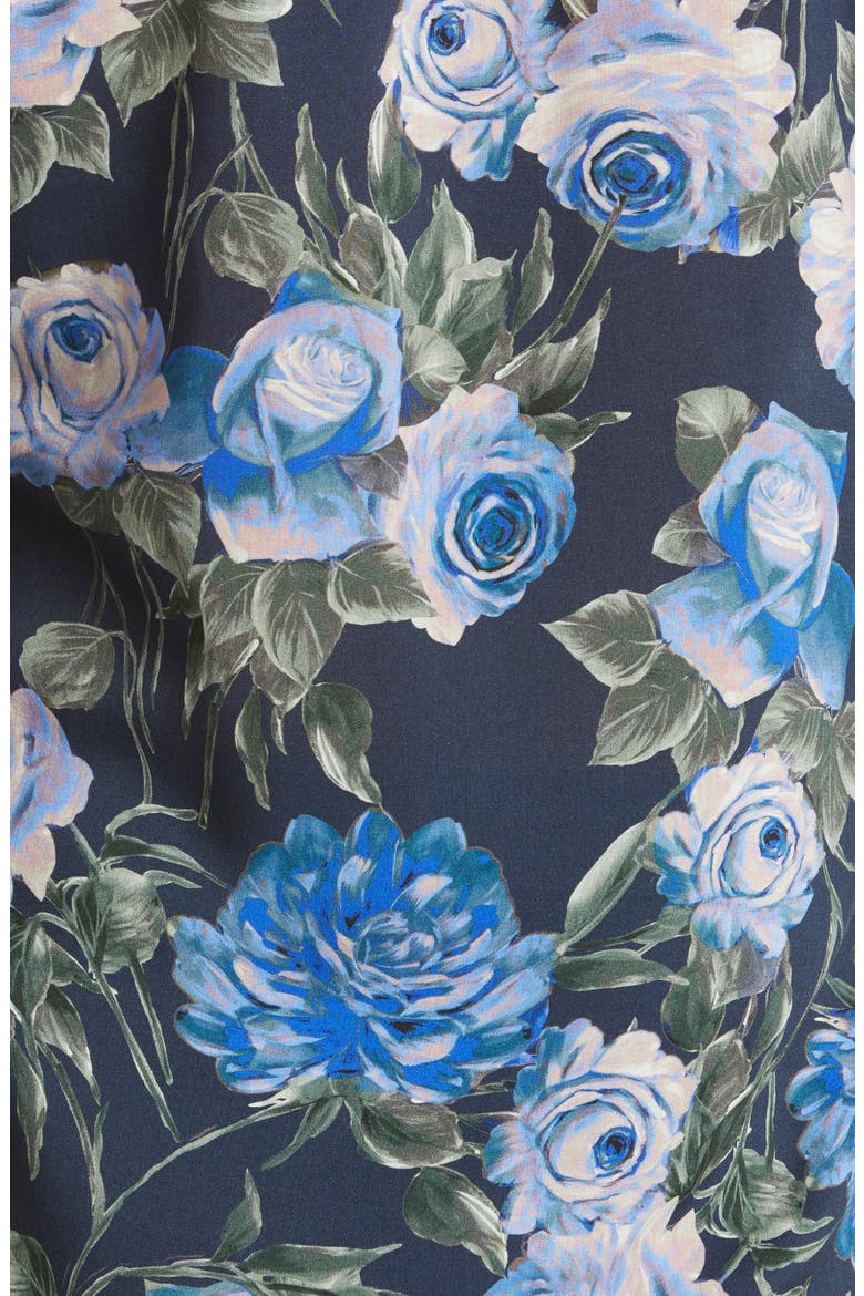 Camille Floral High-Low Blouse, Alternate, color, BLUE MULTI ROSA