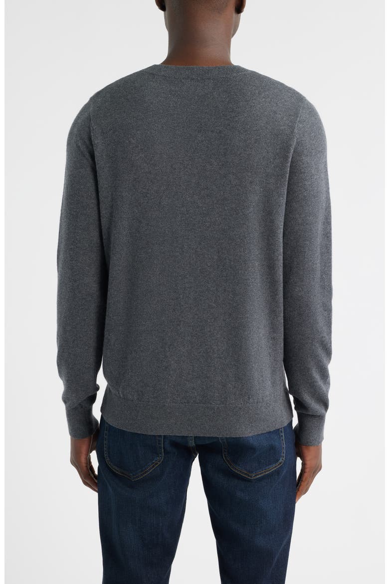 Crewneck Cotton & Cashmere Sweater, Alternate, color, GREY EMBERS HEATHER