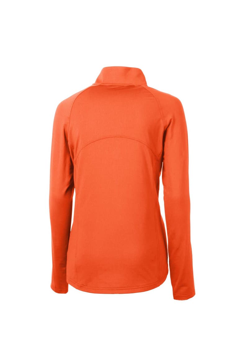 Women's Cutter & Buck Orange Dayton Dragons Adapt Eco Knit Stretch Recycled Half-Zip Top, Alternate, color, Orange