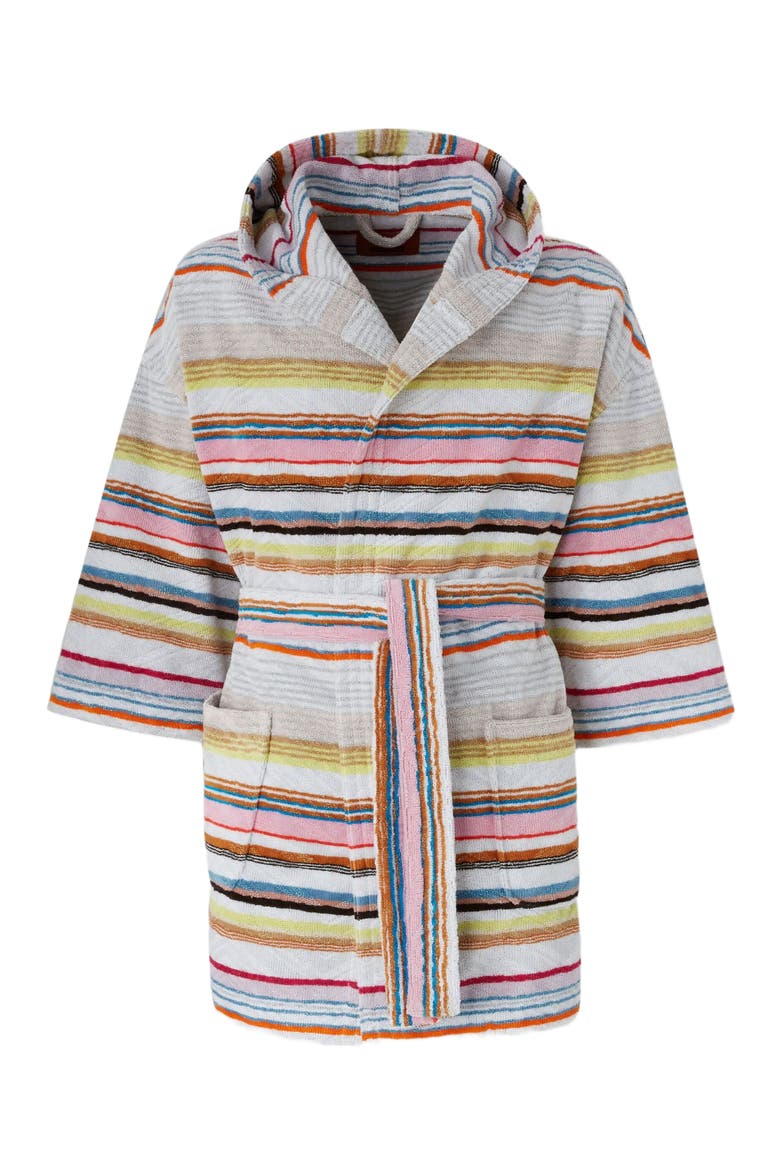 Moonshadow Short Cotton Terry Bathrobe With Lurex, Alternate, color, Multicoloured
