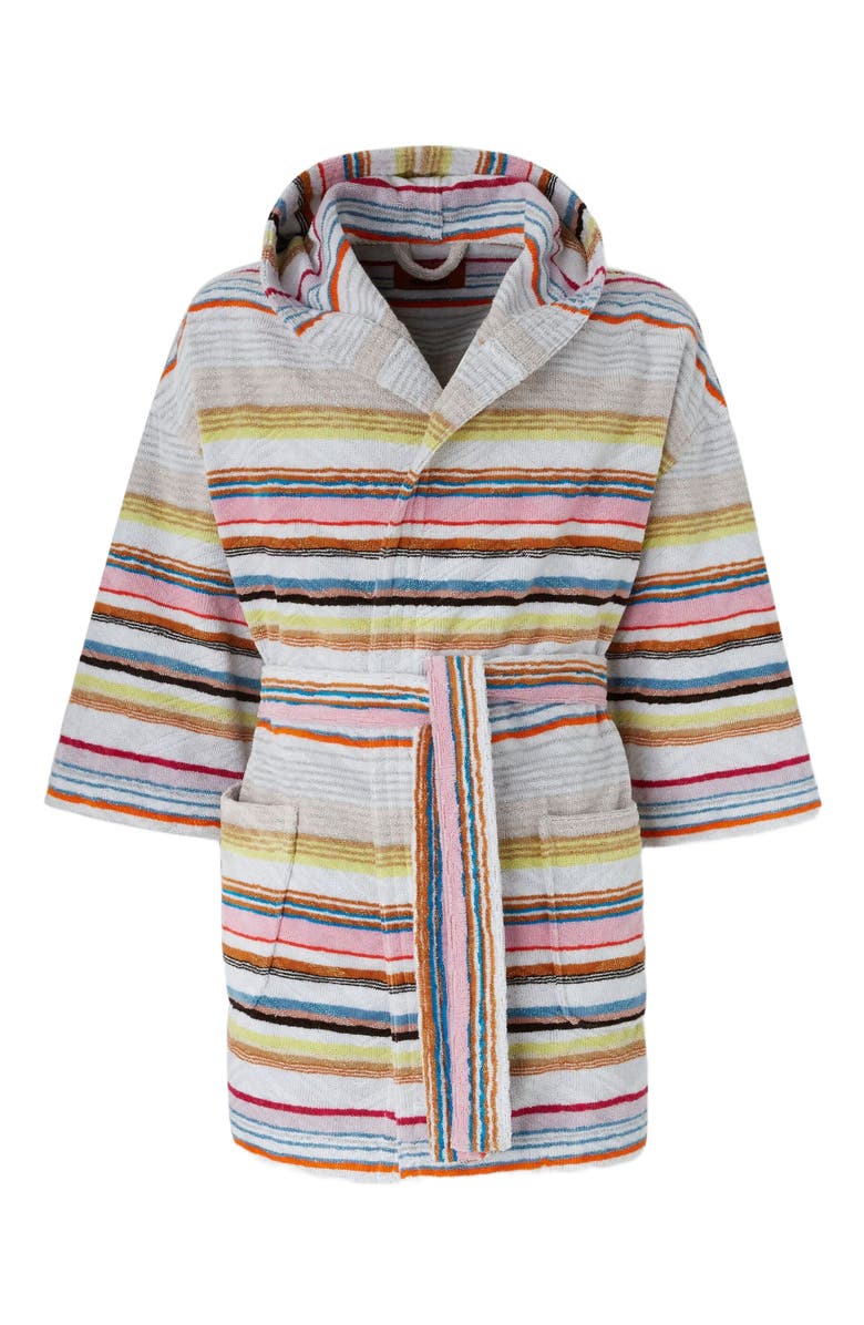 Missoni Home Moonshadow Short Cotton Terry Bathrobe With Lurex, Alternate, color, Multicoloured
