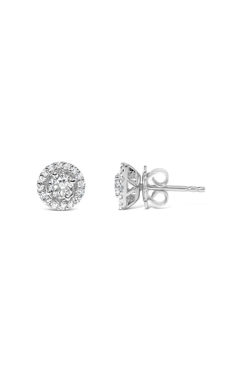 Haus of Brilliance 14K White Gold 3/4 Cttw Lab Grown Diamond Solitaire With Halo Stud Earrings, Alternate, color, White Gold
