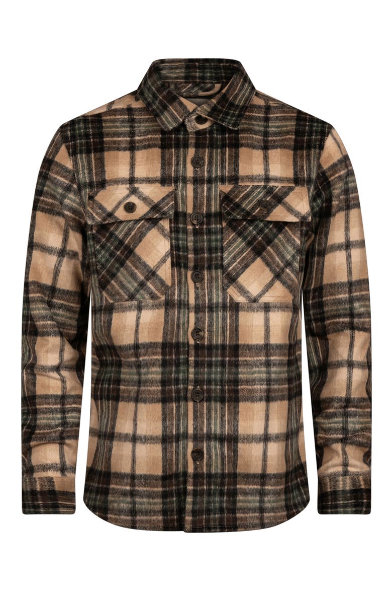 Plaid Brushed Flannel Shirt, Alternate, color, 90 BEIGE