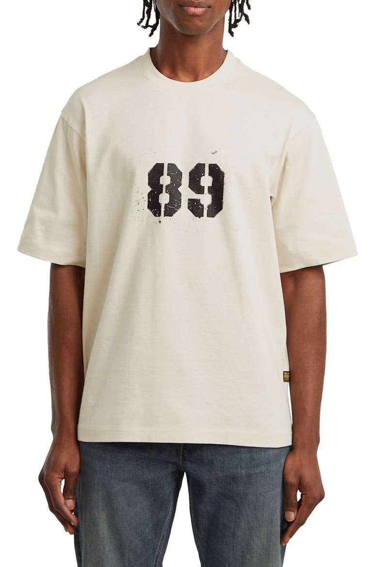 Sprayed 89 Boxy Organic Cotton Graphic T-Shirt, Main, color, WHITEBAIT