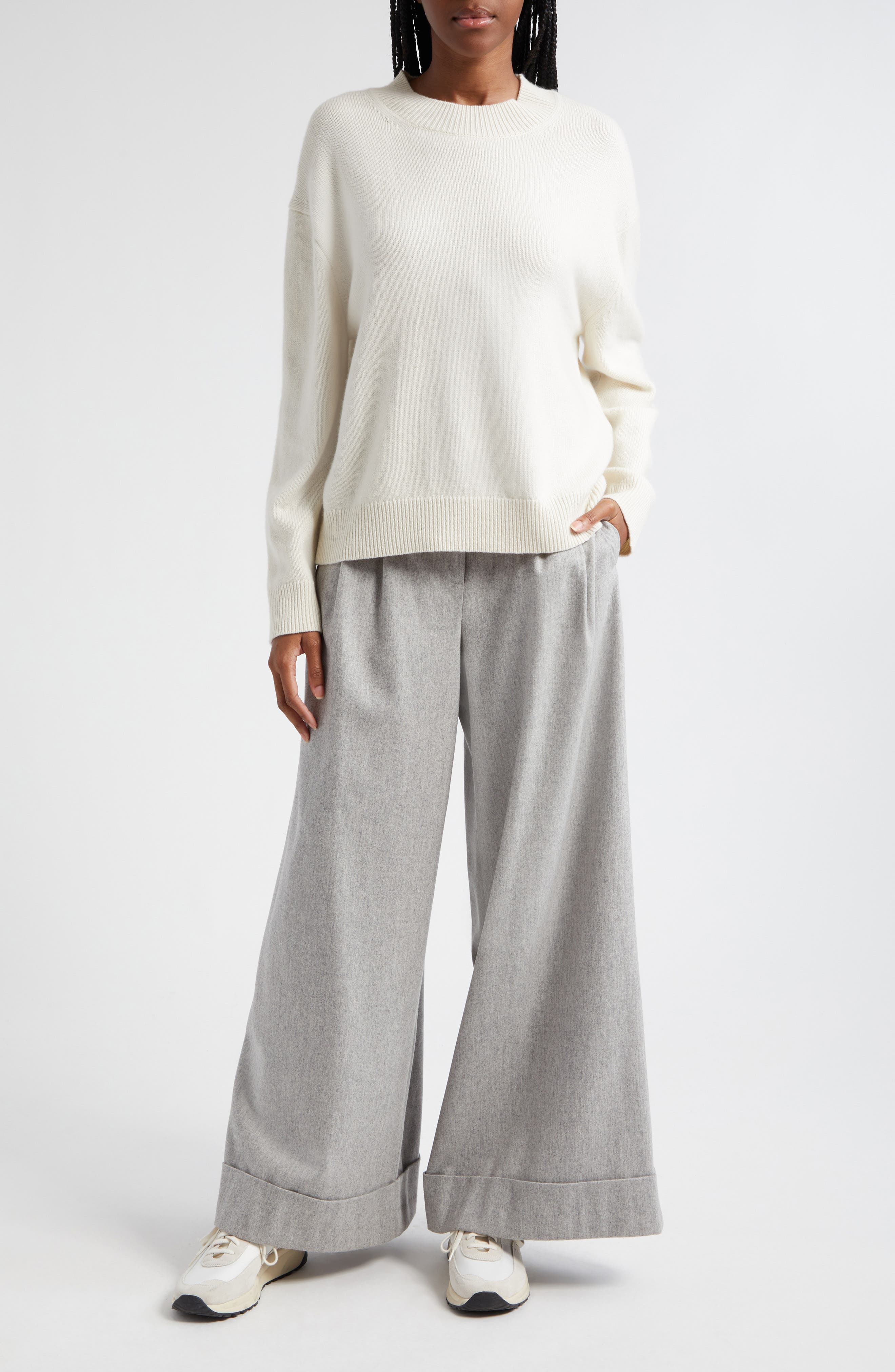 Cashmere Crewneck Boyfriend Sweater - image 2