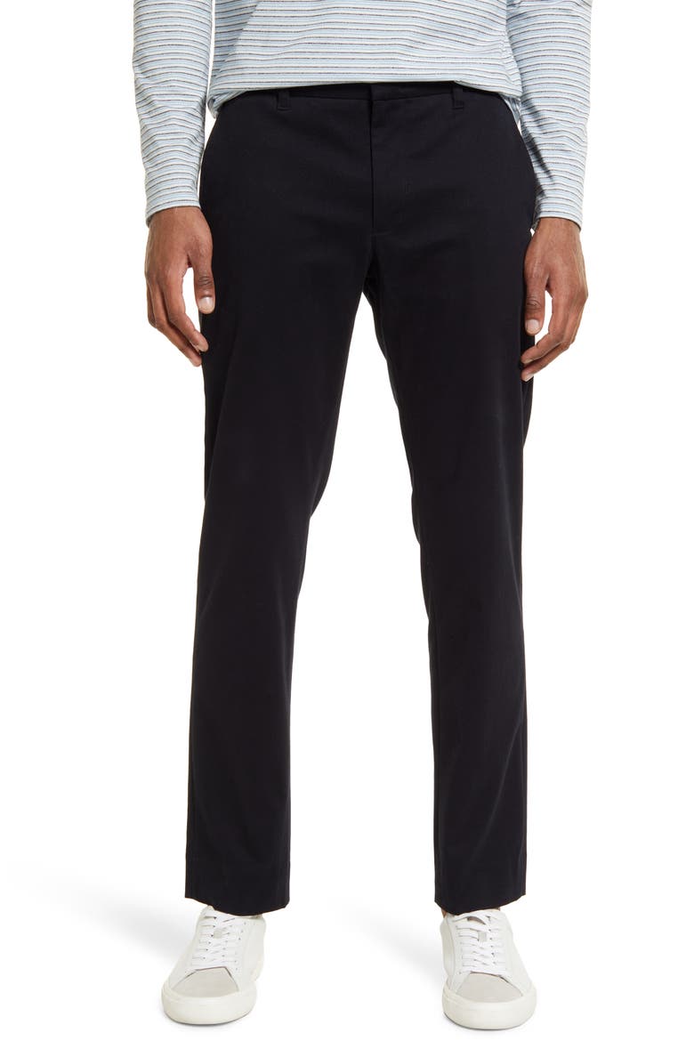 Griffith Stretch Cotton Twill Chino Pants, Main, color, BLACK