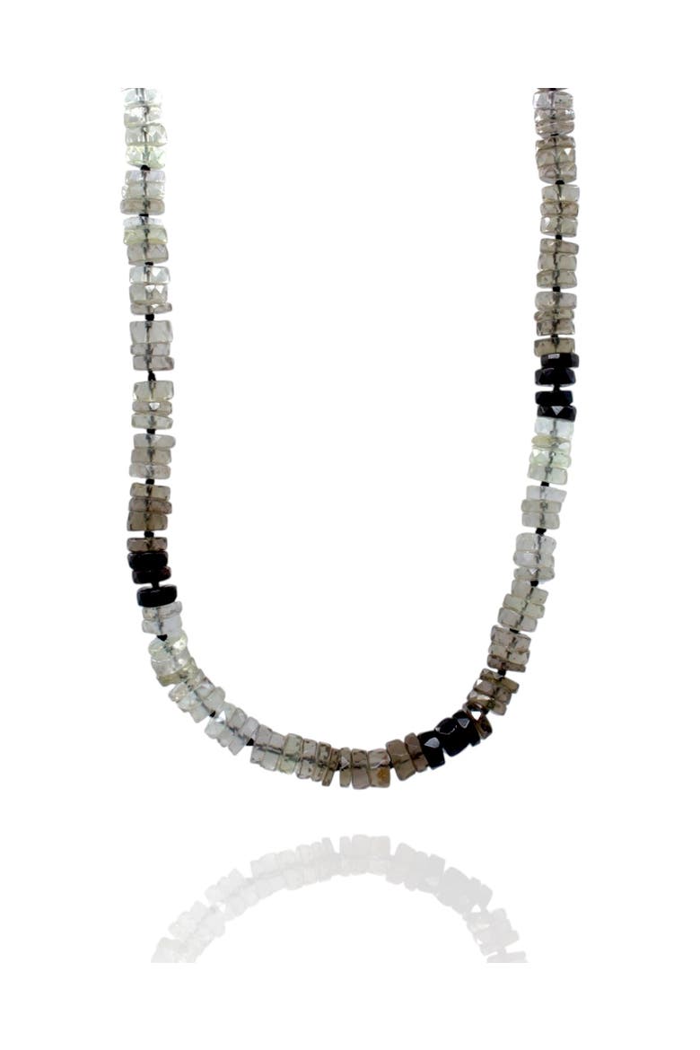 Faceted Gemstone Necklace - Smoky Quartz Ombre, Main, color, 15-17"