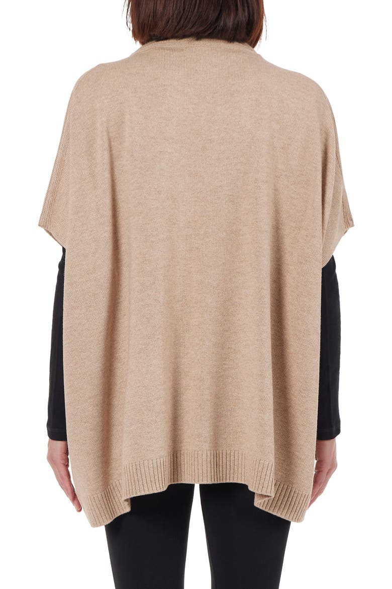 Wool & Cashmere Blend Chain Trim Knit Capelet Top, Alternate, color, CAMEL