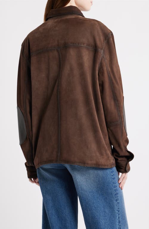 Frye Suede & Leather Shacket In Brown