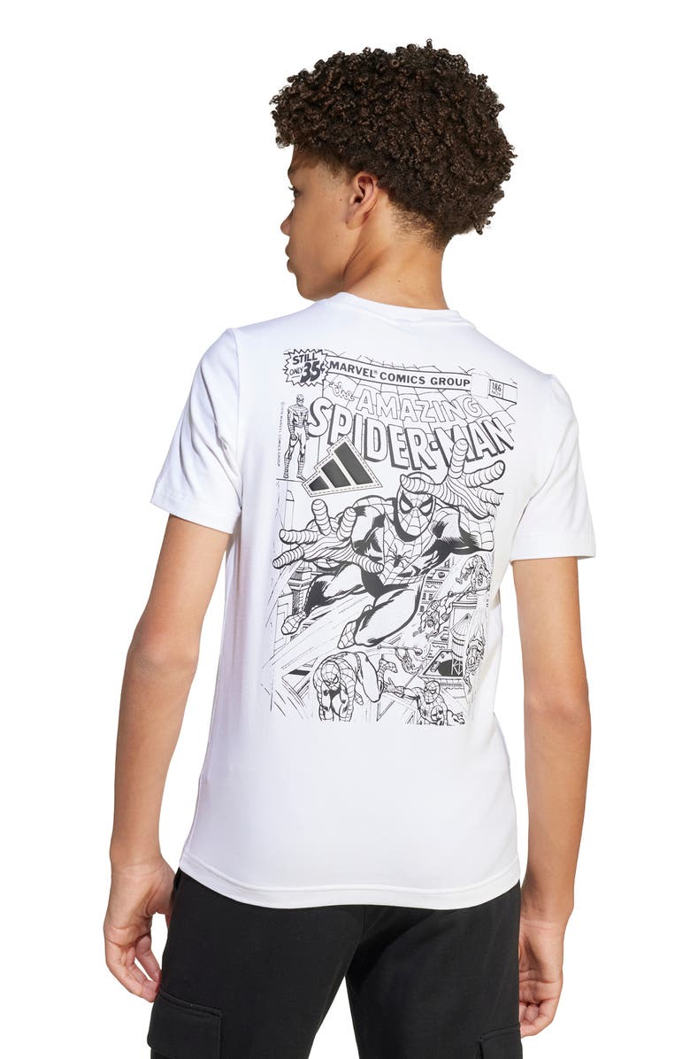 adidas Originals x Marvel Kids' Graphic T-Shirt, Alternate, color, White/Blac