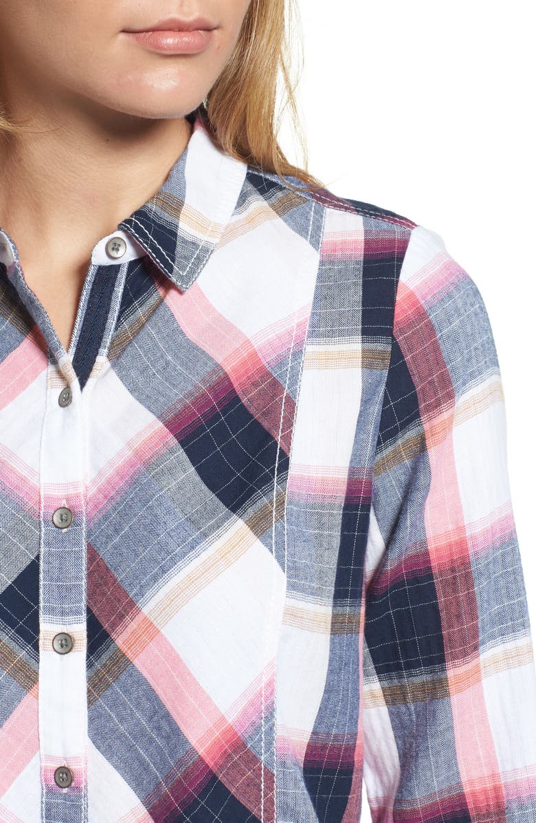 Caslon<sup>®</sup> Peplum Plaid Shirt, Alternate, color, 
