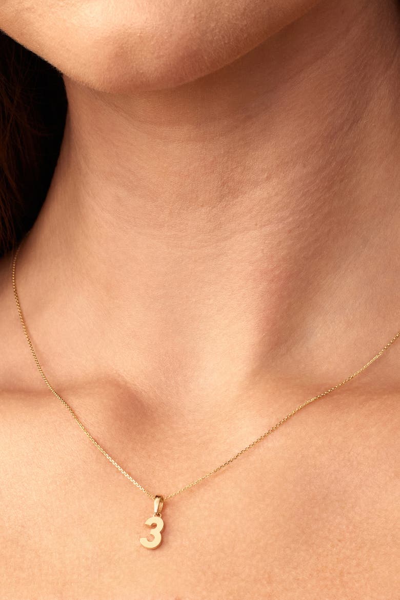 14K Gold My Number Pendant Necklace, Alternate, color, Number 1
