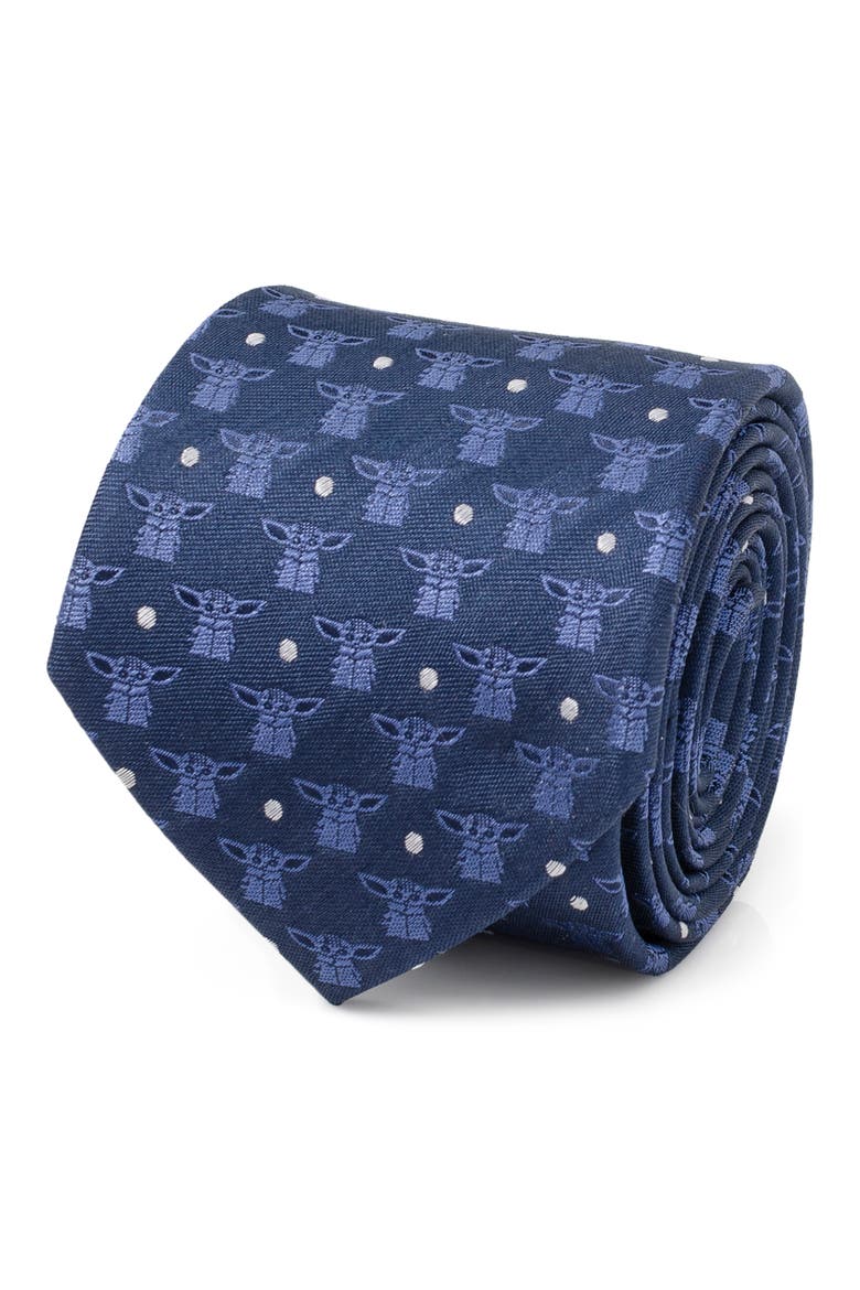 Grogu Silk Blend Tie, Alternate, color, NAVY