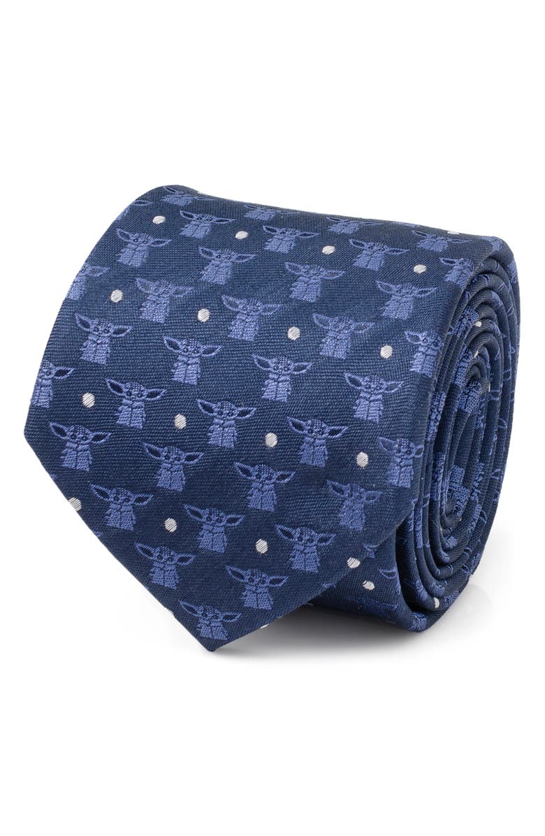 Cufflinks, Inc. Grogu Silk Blend Tie, Alternate, color, Navy