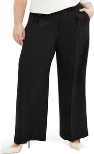 City Chic Jazmin Pleat Crepe Wide Leg Pants