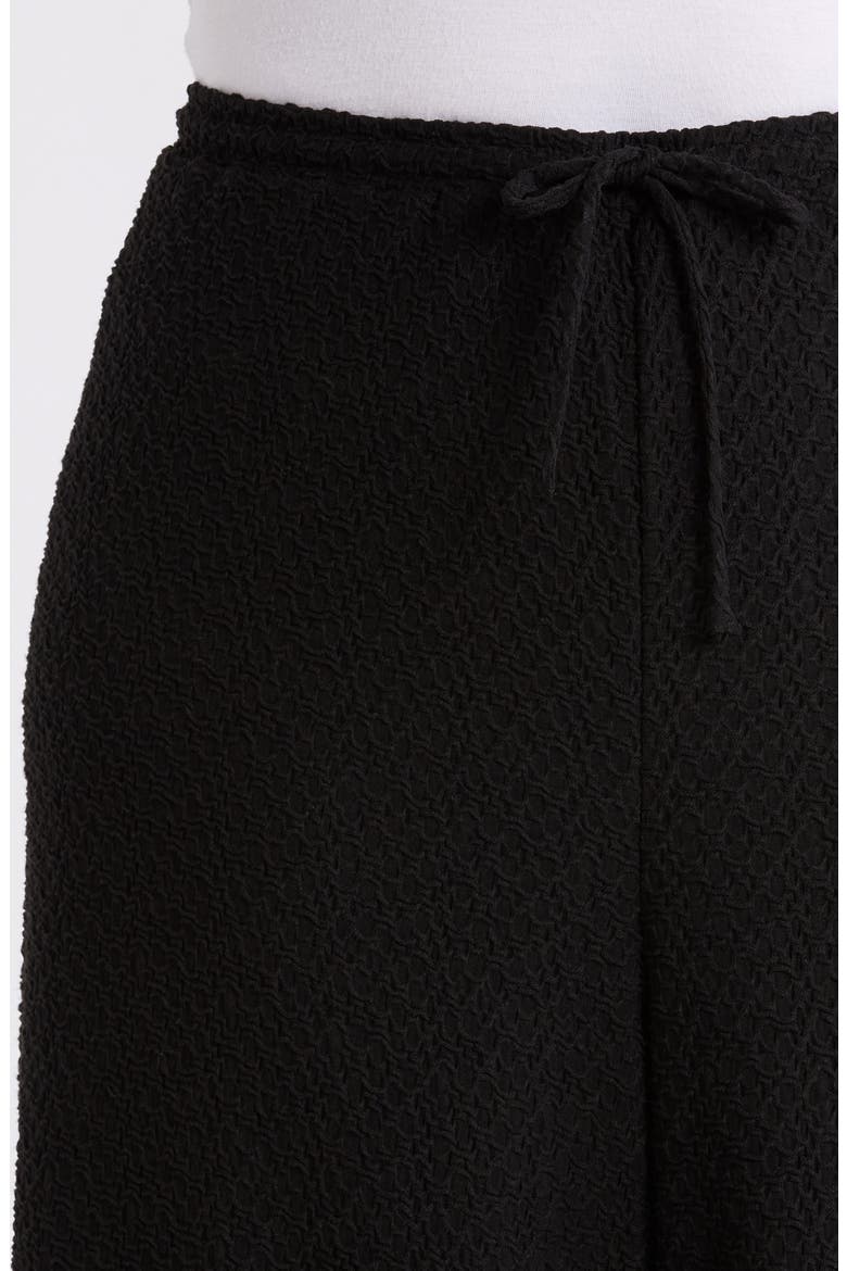 Textured Drawstring Pants, Alternate, color, RICH BLACK