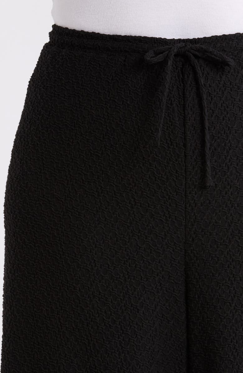 Vince Camuto Textured Drawstring Pants, Alternate, color, Rich Black