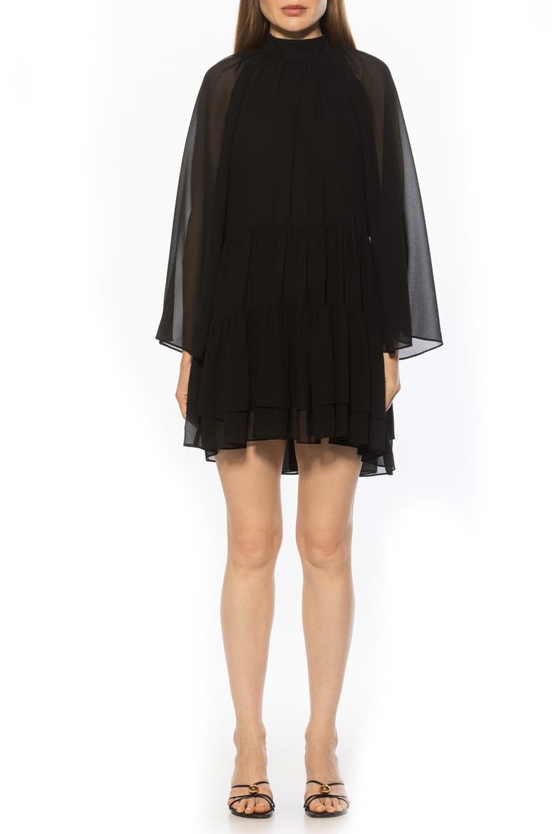 Pamela Long Sleeve Shift Dress, Main, color, BLACK