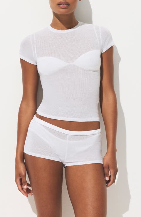 Sheer Rib T-Shirt (Regular & Plus)