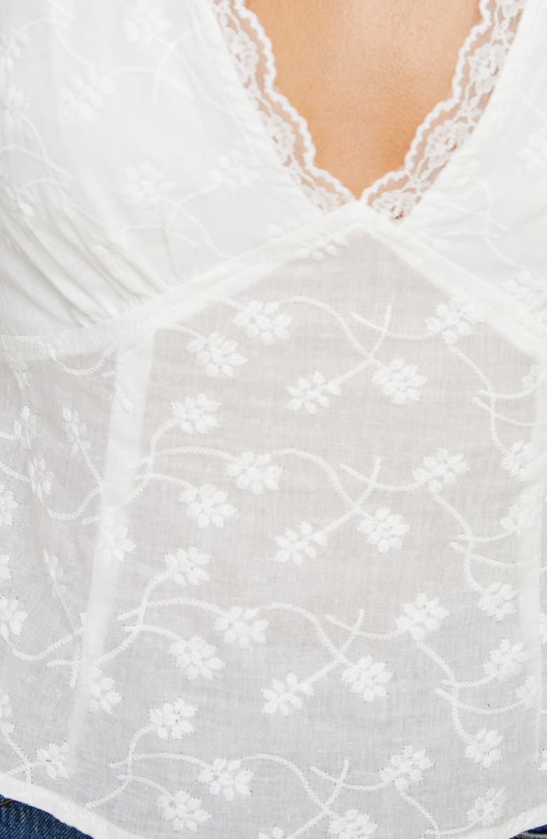 Princess Polly Gimmie Embroidered Open Back Cotton Top, Alternate, color, White