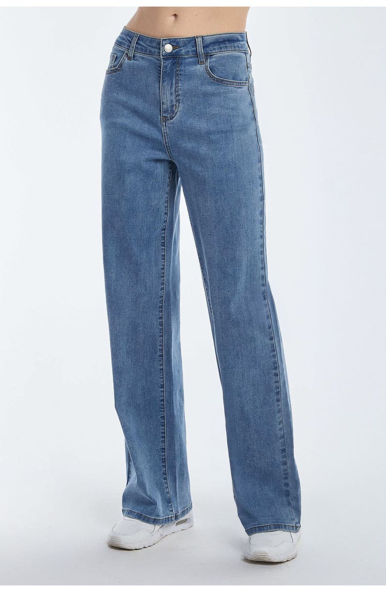 The Noli Shop Dahlia High Rise Relaxed Jean, Main, color, Medium Blue