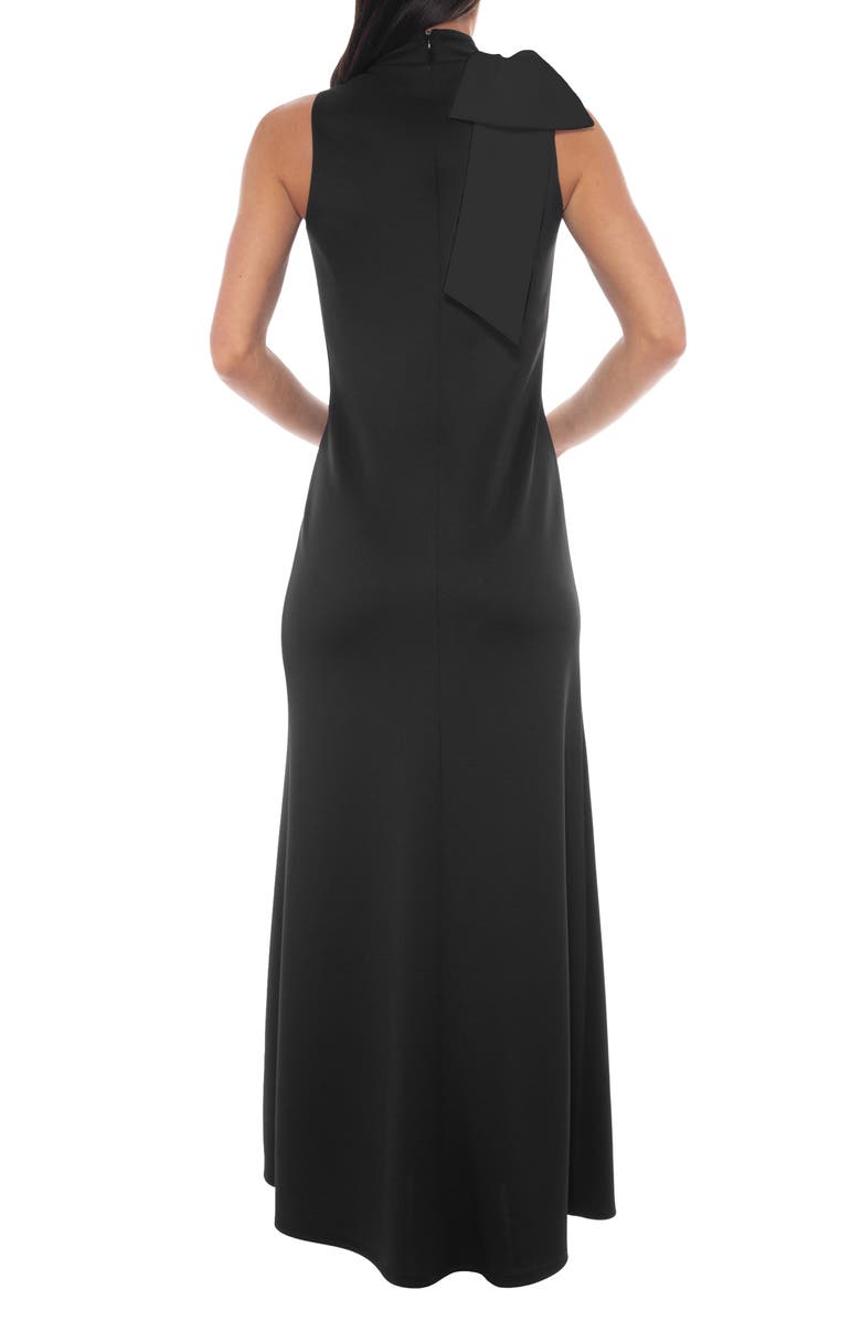 Oleg Cassini Side Bow Gown, Alternate, color, Black