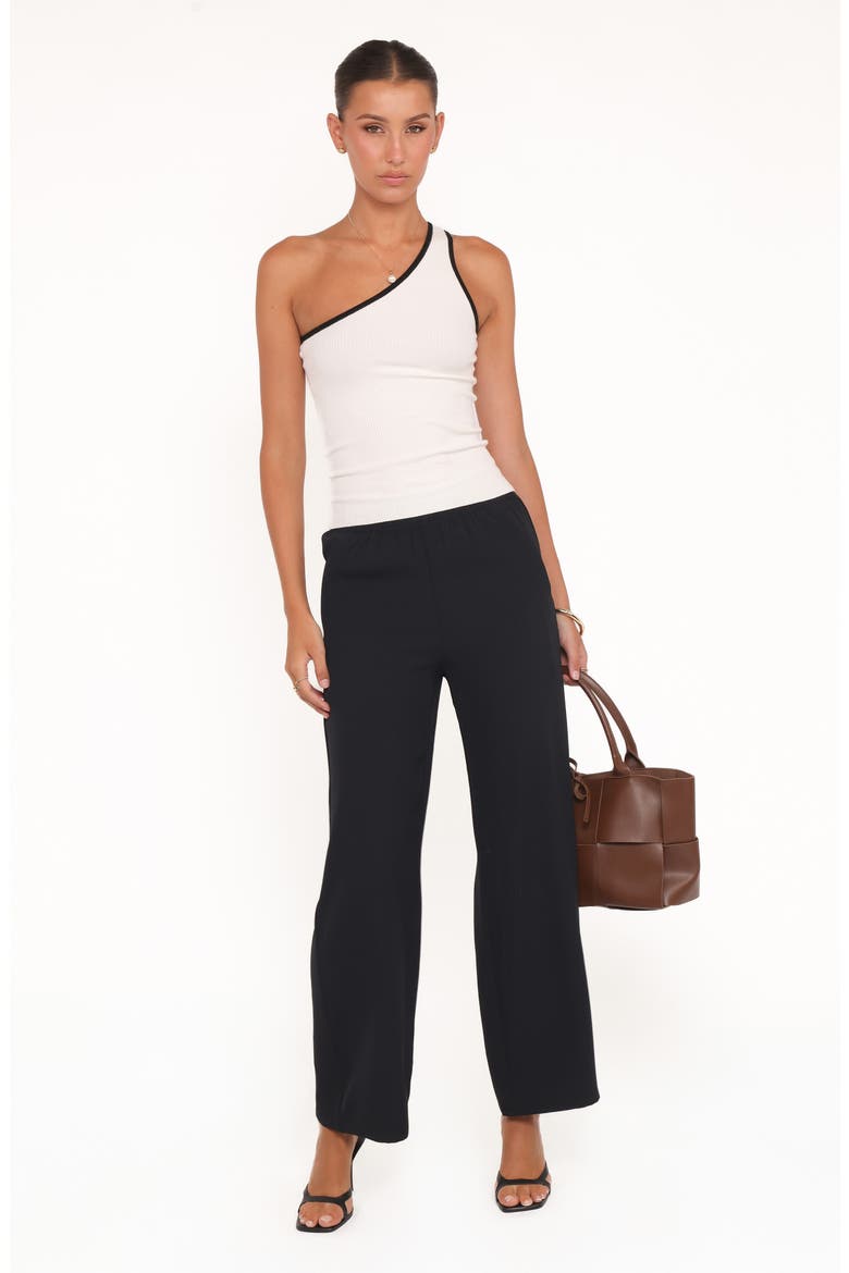Clark Wide Leg Crepe Pants, Alternate, color, BLACK