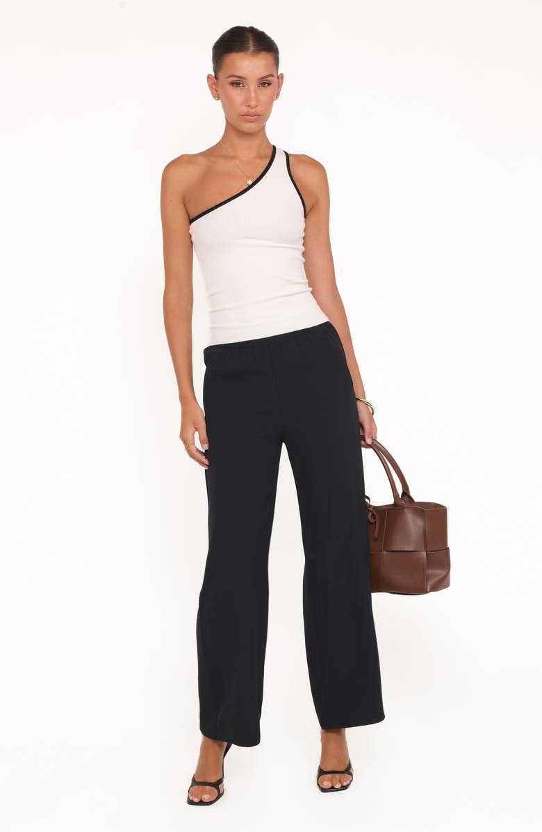 Petal & Pup Clark Wide Leg Crepe Pants, Alternate, color, Black