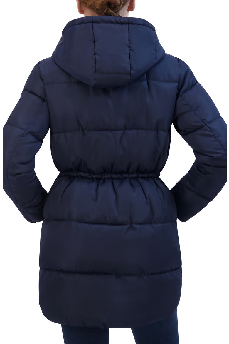 Water Repellent Quilted Coat, Alternate, color, NAVY
