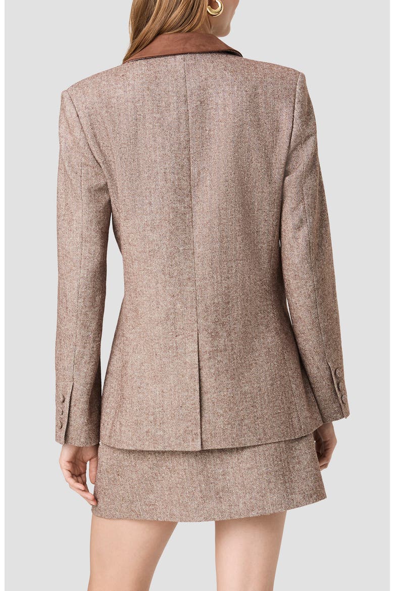 Naya Herringbone Contrast Blazer, Alternate, color, NAYA HERRINGBONE