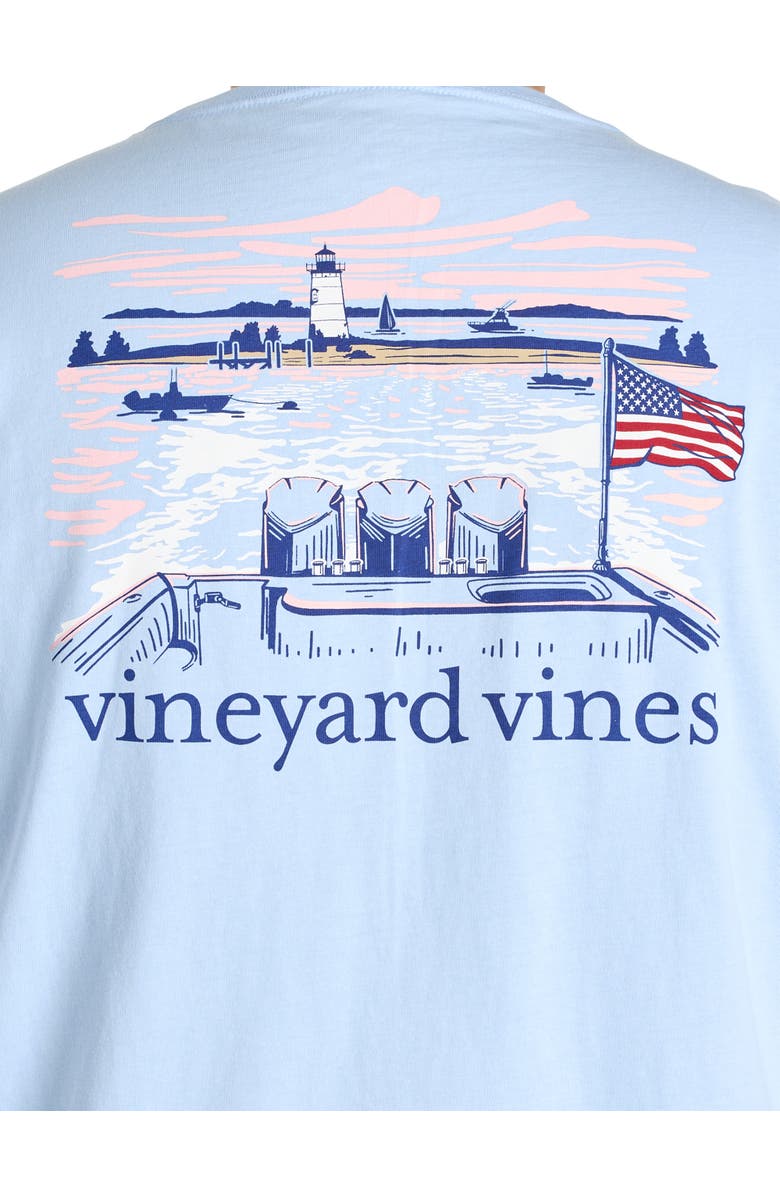 vineyard vines Big & Tall Lighthouse Wakes Graphic Tee, Alternate, color, Jake Blue