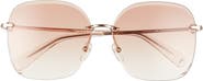 Longchamp Amazone 60mm Gradient Rimless Round Sunglasses