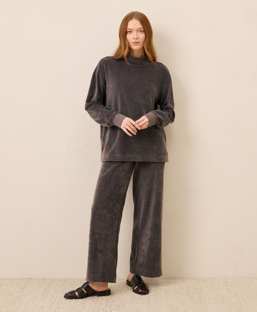 Pact Organic Cotton Pure Velour Wide Leg Pant In Gray