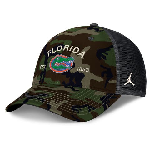 Men's Jordan Brand Camo Florida Gators 2025 Military Appreciation Rise Trucker Adjustable Hat
