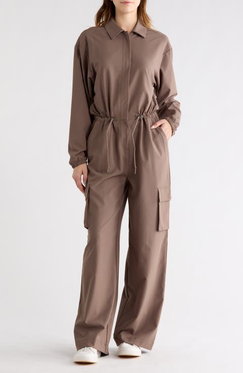Long Sleeve Cargo Jumpsuit