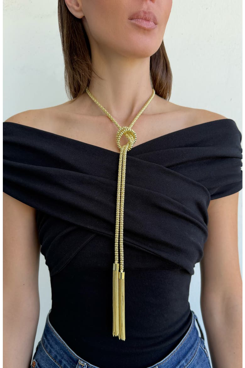 Tassel Wrap Necklace, Alternate, color, GOLD