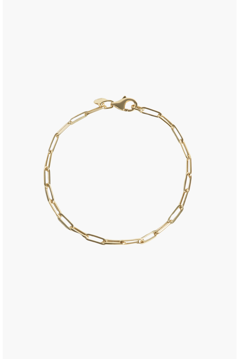 Paperclip Link Chain Bracelet, Alternate, color, Gold
