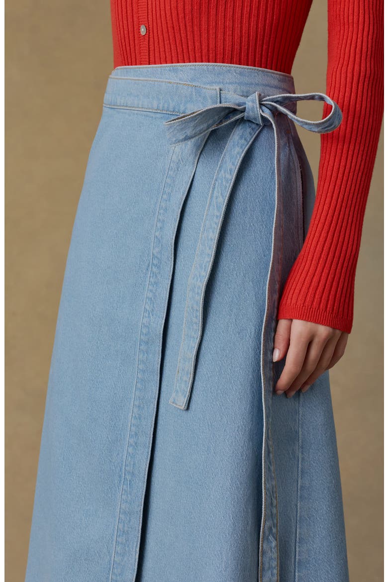 Solstice Denim Wrap Maxi Skirt, Alternate, color, BAY DRIFT WASH