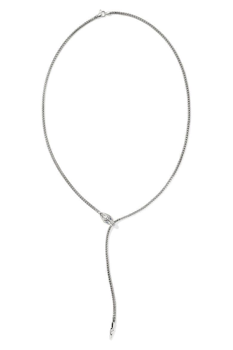 Naga Lariat, Gemstones, 2.5mm, Main, color, SILVER
