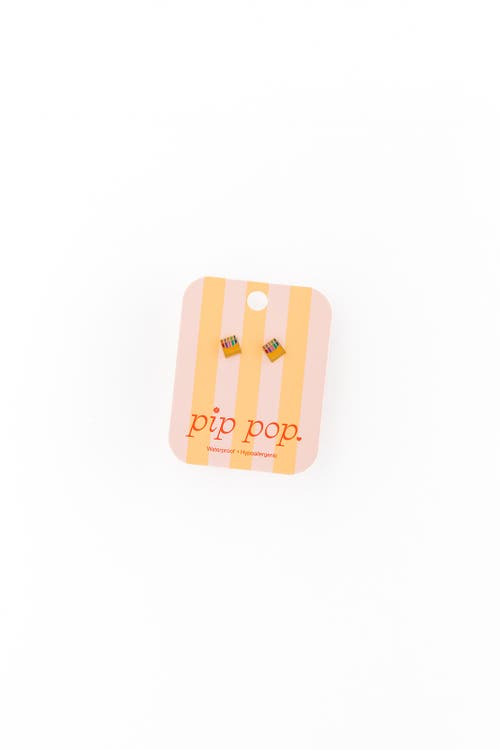 Pip Pop Crayon Stud Earrings In Gold