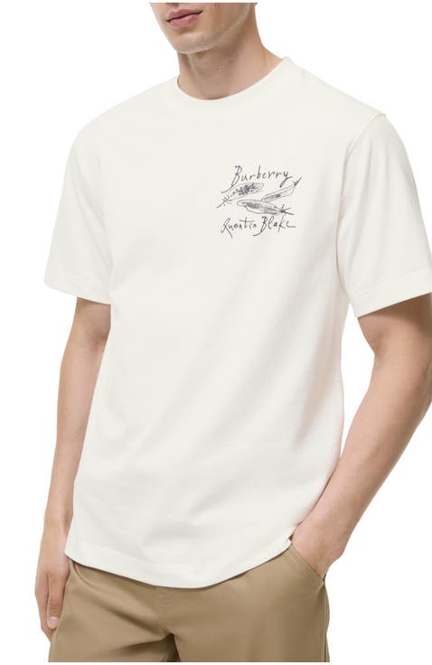 Feather Print Cotton T-shirt
